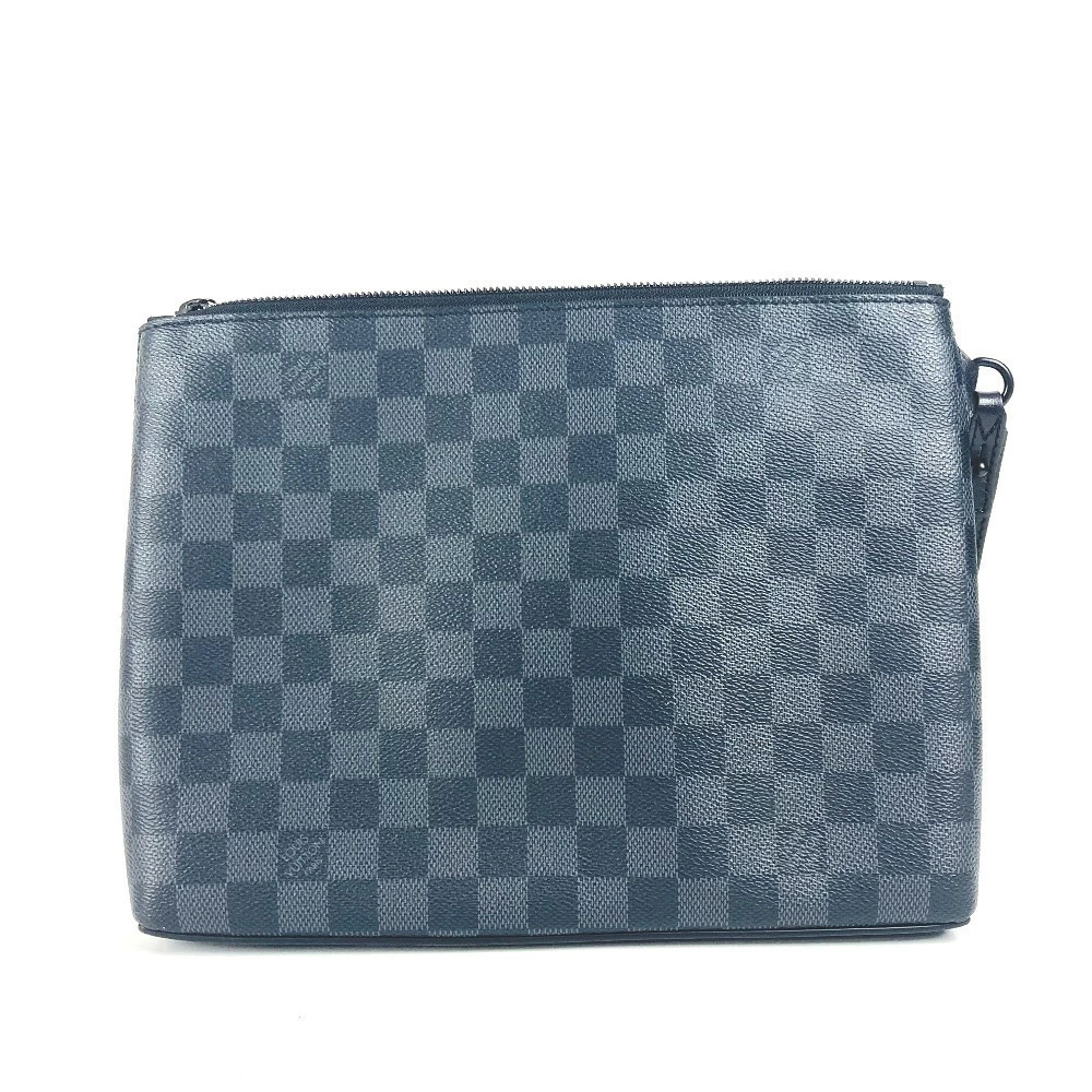 Louis Vuitton Clutch Black Takeoff Damier Strap Bag Clutch Graphite Shoulder